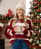 Beverly Striped Sweater (Burgundy)