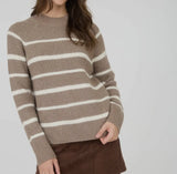 Gabbi Striped Sweater (Taupe)