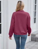 Quilted Zip Up Bomber (Berry)