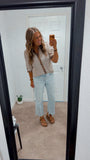 Stripe Cheetah Detail Top
