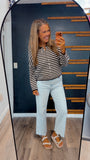 Striped Sweater Cardigan (Mocha)