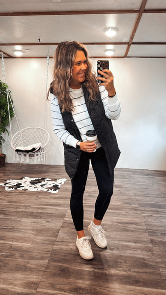 Josie Hooded Vest (Black)