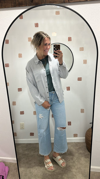 Gauze Button Up (Grey)