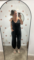 Black Acid Wash Jumpsuit