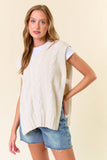 Drop Shoulder Cable Sweater Vest (2 colors)