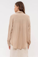 Button Up Taupe Top