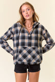 Flannel Plaid Pullover Hoodie (2 colors)