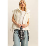 Cozy Mock Neck Sherpa Vest Jacket