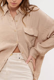 Button Up Taupe Top