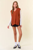Drop Shoulder Cable Sweater Vest (2 colors)
