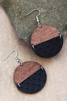 Wood + Leather Earring