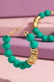 Beaded Hoops (Teal)