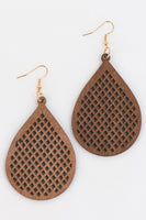 Laser Cut Wood Earrings