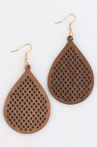 Laser Cut Wood Earrings