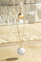 Double Stone Necklace (Two Colors)