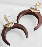 Brown Horn Earring